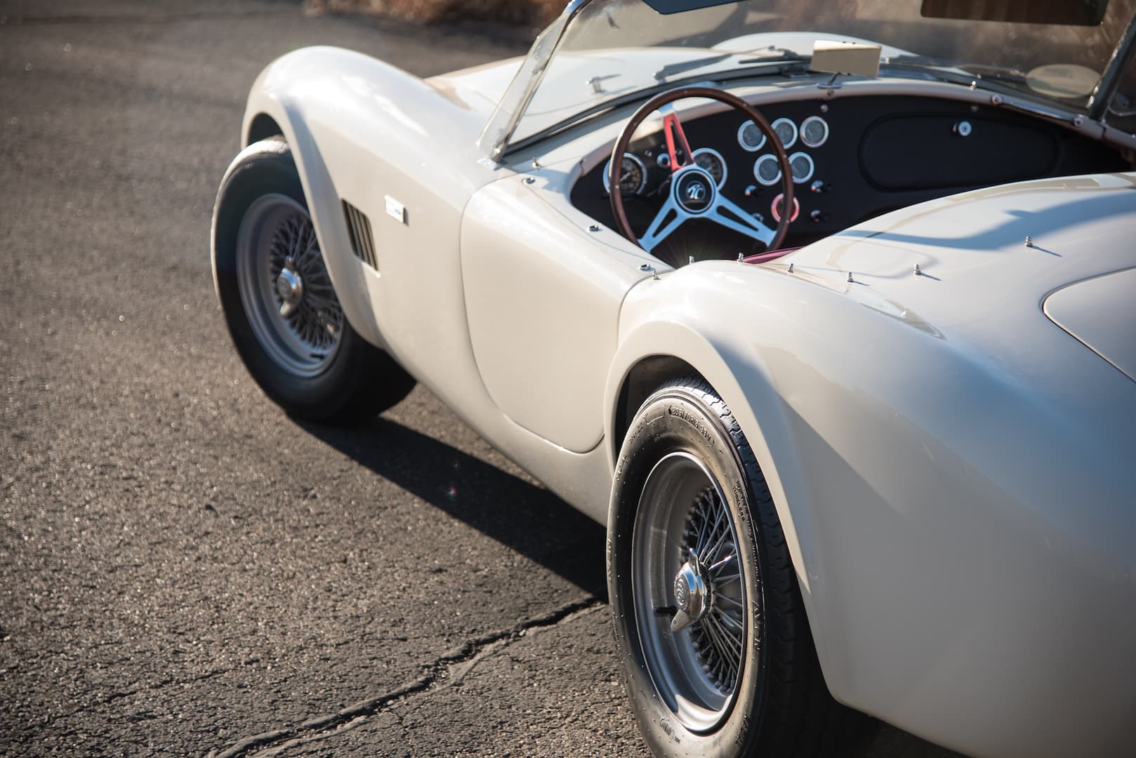 Open cockpit detail of a collector roadster